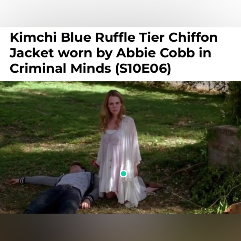 Kimchi Blue Romantic Boho Ruffle Tiered Chiffon Jacket L - Picture 9 of 9